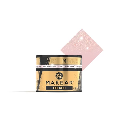 Makear Gel&Go Glitter építőzselé, GG21, Ice Pink, 15 ml