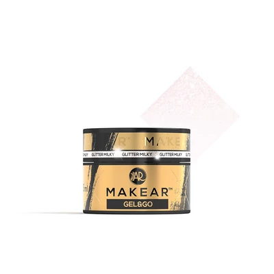 Makear Gel&Go Glitter építőzselé, GG20, Milky, 15 ml