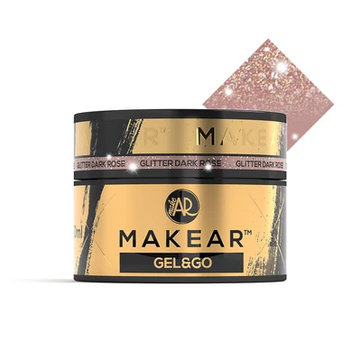 Gel&Go Glitter építőzselé, GG27, Dark Rose, 50 ml