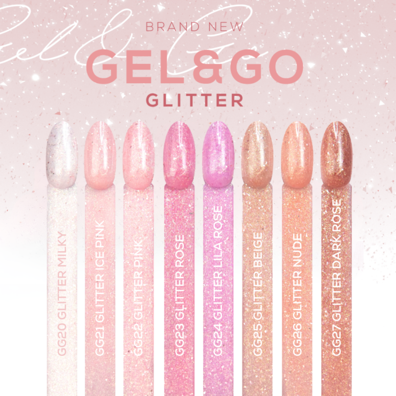 Gel&Go Glitter építőzselé, GG22, Pink, 50 ml