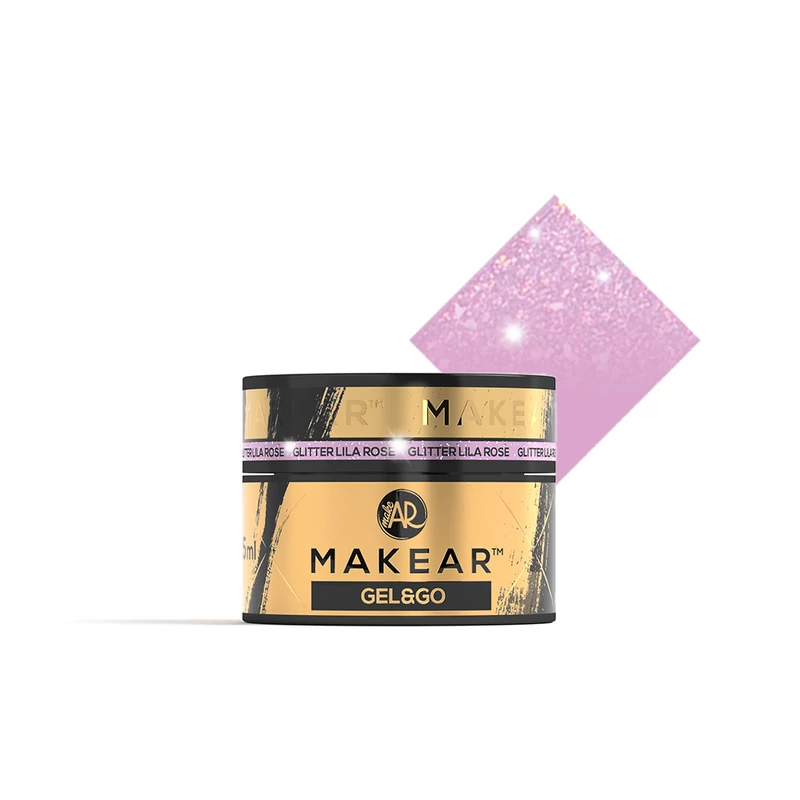Makear Gel&Go Glitter építőzselé, GG24, Lila Rose, 15 ml