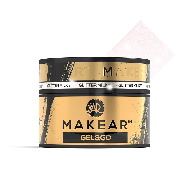 Makear Gel&Go Glitter építőzselé, GG20, Milky, 50 ml