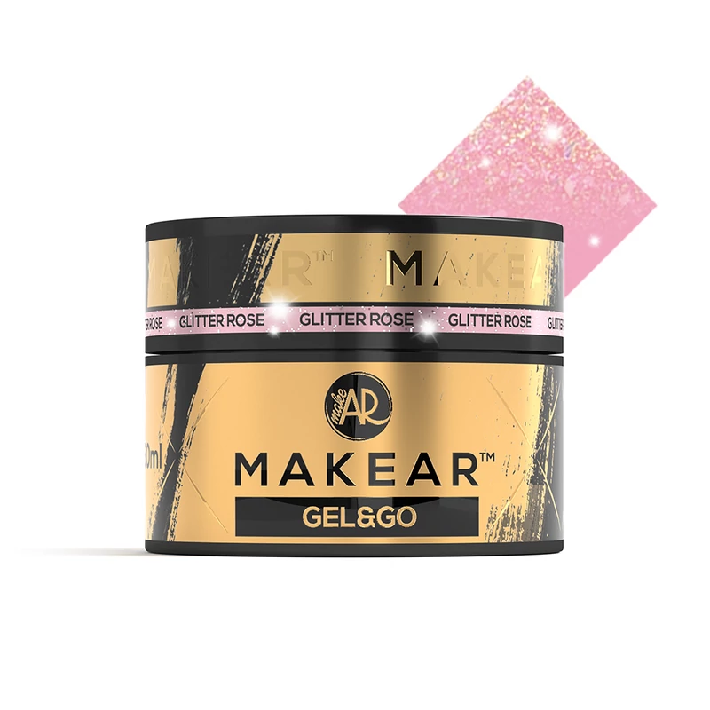 Makear Gel&Go Glitter építőzselé, GG23, Rose, 50 ml